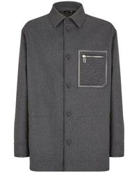 Fendi - Jassen ,Grijs ,Grijze Cashmere Jas Aw 24 - Lyst