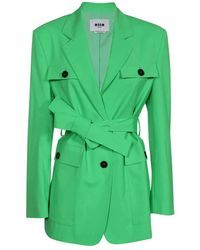 MSGM - Wolljacke Mit Reverskragen Und Taschen - Lyst