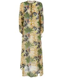 Anjuna - Kleedjes ,Veelkleurig ,Katoen Kaftan Lange Jurk - Lyst