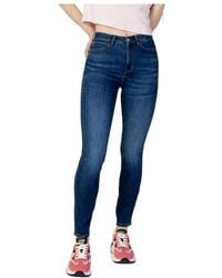 Guess - Blauwe Highwaisted Skinny Jeans - Lyst