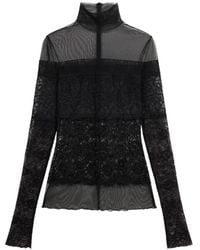 Blumarine - Schwarzes Spitzen-Detail-Top - Lyst