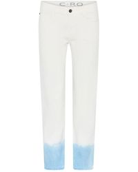 Cro - Broeken ,Wit ,Leer Slim-Fit Broeken - Lyst