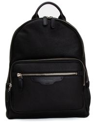 Santoni - Schwarzer lederrucksack mit mehreren taschen - Lyst