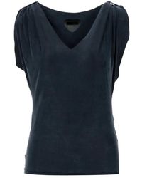 Rrd - Tops ,Blauw ,Mouwloze Technische Top Met V-Hals - Lyst