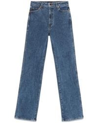 KHAITE - Blauwe Denim Jeans Met Knoopsluiting - Lyst