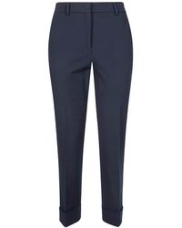 Incotex - Broeken ,Blauw ,Leer Nevet Bistratch Dritto Risvolto - Lyst