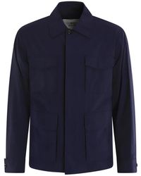 Woolrich - Jassen ,Blauw ,Polyester Matt Stretch Field Jacket - Lyst