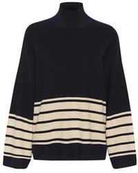 Inwear - Truien & Vesten ,Zwart ,Wol Zwarte Melange Gebreide Pullover Trui - Lyst