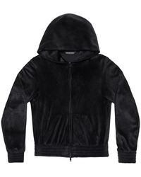Balenciaga - Sudadera negra ajustada con cremallera - Lyst