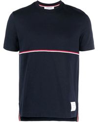 Thom Browne - Tops ,Blauw ,Katoen Rwb Stripe T-Shirt - Lyst