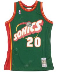 Mitchell & Ness - Fitness ,Groen ,Polyester Seattle Supersonics Basketball Tank Top - Lyst