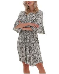 Scotch & Soda - Kleedjes ,Veelkleurig ,Flounce Sleeves T-Shirt Shape Jurk - Lyst