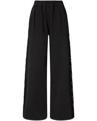 Pinko - Denim Broek Met Kanten Details Aan De Zijkant - Lyst