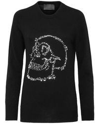 Philipp Plein - Truien & Vesten ,Zwart ,Wol Pullover Ronde Hals Ls Look - Lyst