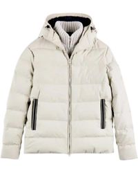 Fay - Jassen ,Grijs ,Leer Hooded Zip-Up Jacket - Lyst