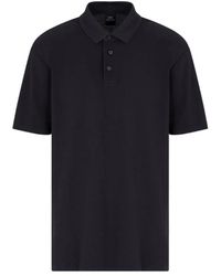 ARMANI EXCHANGE - Klassisches Polo-Shirt Blau Regular Fit - Lyst