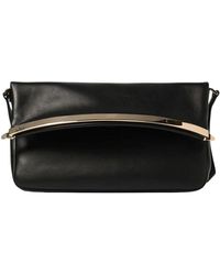 Tod's - Schwarze Lederclutch Mit Metallakzent - Lyst