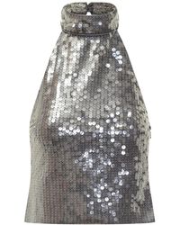 ROTATE BIRGER CHRISTENSEN - Halter Top With Paillettes - Lyst