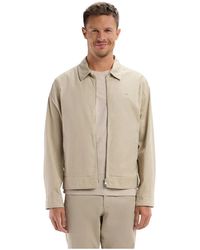 Eden Park - Jassen ,Grijs ,Katoen Stretch Katoenen Gabardine Blouson Met Rits - Lyst