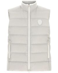 Brunello Cucinelli - Jassen ,Grijs ,Leer Gewatteerd Vest - Lyst