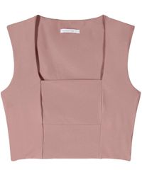 Patrizia Pepe - Tops ,Roze ,Stretch Technical Jersey Top - Lyst