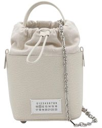 Maison Margiela - Greige Leder Eimer Tasche - Lyst