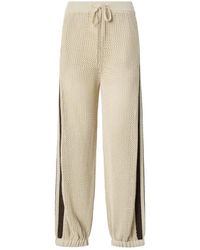 Pinko - Openwork Trousers With Contrasting Bands - Lyst