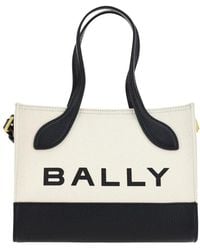 Bally - Mini borsa in pelle bianca e nera - Lyst