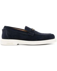 Versace - Blaue Wildleder-Loafer Mit Medusa-Detail - Lyst