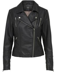 ONLY Leather Biker Jacket - Zwart