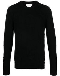Alexander McQueen - Schwarze pullover mit strukturierten totenköpfen - Lyst
