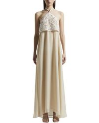 Peserico - Laminiertes Chiffon Langes Kleid - Lyst