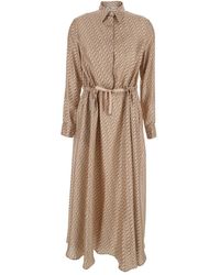 Herno - Kleedjes ,Silk Printed Dress - Lyst
