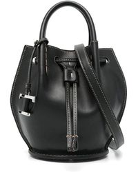 Tod's - Schwarze Handtasche Mit Zugband Und Henkeln - Lyst