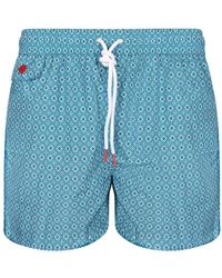 Kiton - Badmode ,Blauw ,Polyester Zwemshorts - Lyst