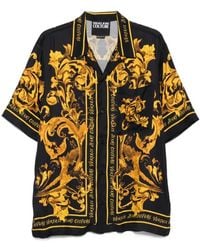 Versace Jeans Couture - Schwarzer Barocco Print Kurzarm Pullover - Lyst