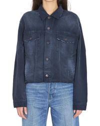 Balenciaga - Denimjas Met Puntige Kraag - Lyst