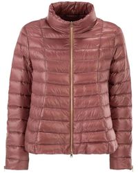 Herno - Jassen ,Roze ,Nylon Satin-Finish Down Jacket - Lyst