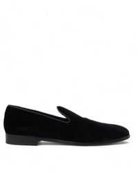 Dolce & Gabbana - Mocassini in velluto neri per uomo - Lyst