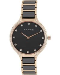 Bering - Elegant Horloge Met Keramische Inleg - Lyst
