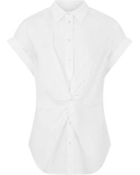 Ralph Lauren - Overhemden ,Wit ,Katoen Poplin Overhemd Met Korte Mouwen - Lyst