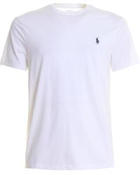 Ralph Lauren - Weiße baumwoll-t-shirt mit gesticktem pony,stylishe t-shirts für männer und frauen - Lyst