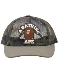 A Bathing Ape - Accessoires ,Groen ,Katoen 1St Camo Mesh Cap - Lyst