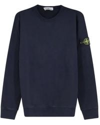 Stone Island - Hoodies & Sweatvesten ,Blauw ,Katoen Sweatshirt - Lyst