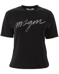 MSGM - Crystal Logo T-Shirt - Lyst