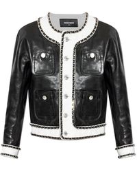 DSquared² - Leather Jassen - Lyst