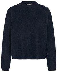 Kaffe - Truien & Vesten ,Blauw ,Trui Met Ronde Hals - Lyst