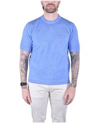Kangra - Tops ,Blauw ,Katoen T-Shirt Met Ronde Hals En Korte Mouwen - Lyst