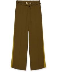 FIORELLA RUBINO - Broeken ,Groen ,Polyester Tweekleurige Wijde Pijpen Broek - Lyst