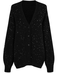 Twinset - Schwarzer Pailletten-Cardigan Pullover - Lyst